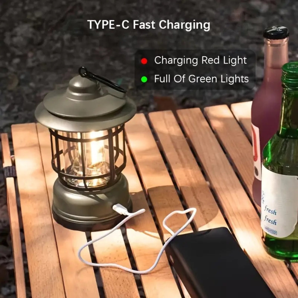 Retro Glow Camping Lantern Lamp