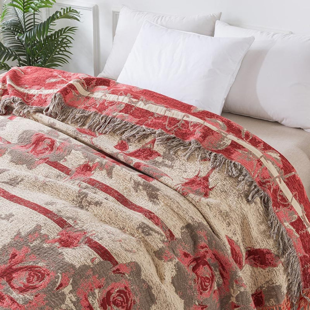 Rosewood Grace Throw Cotton Blanket