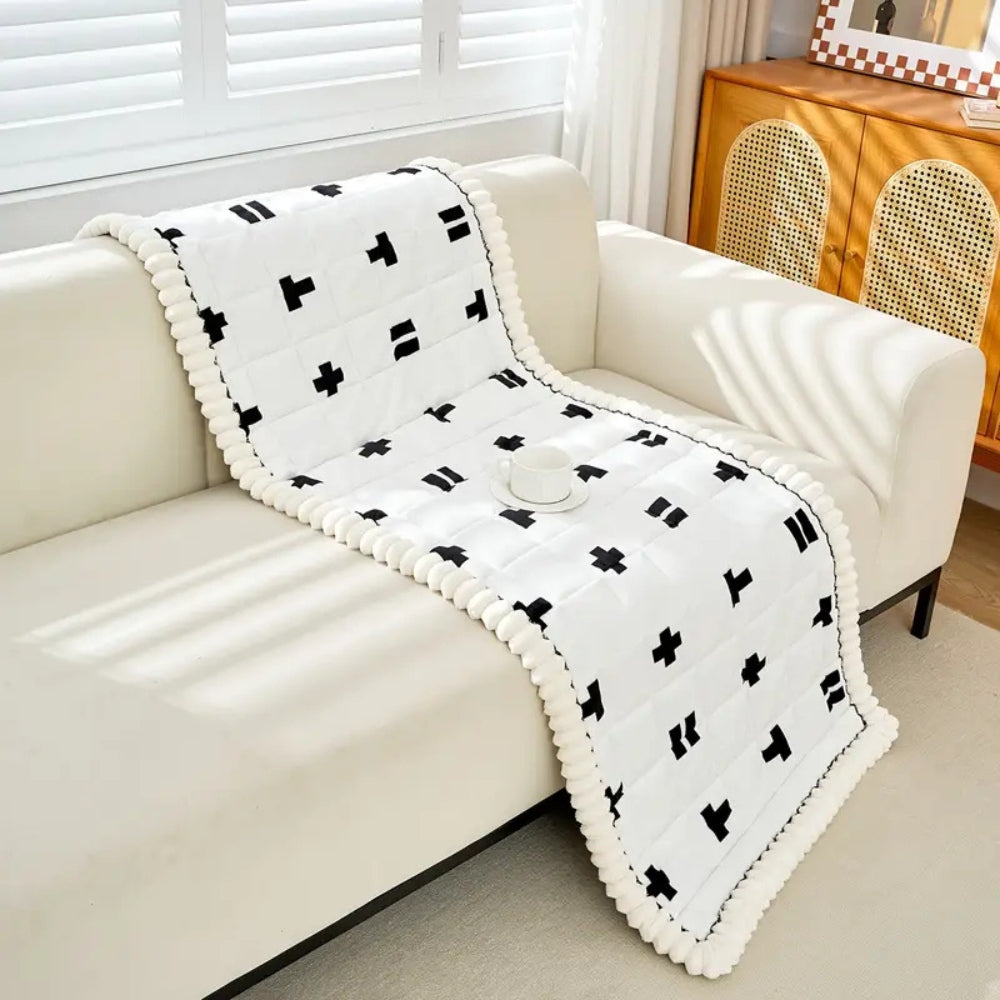 Ruffled Cloud Edge Quilted Couch Cover