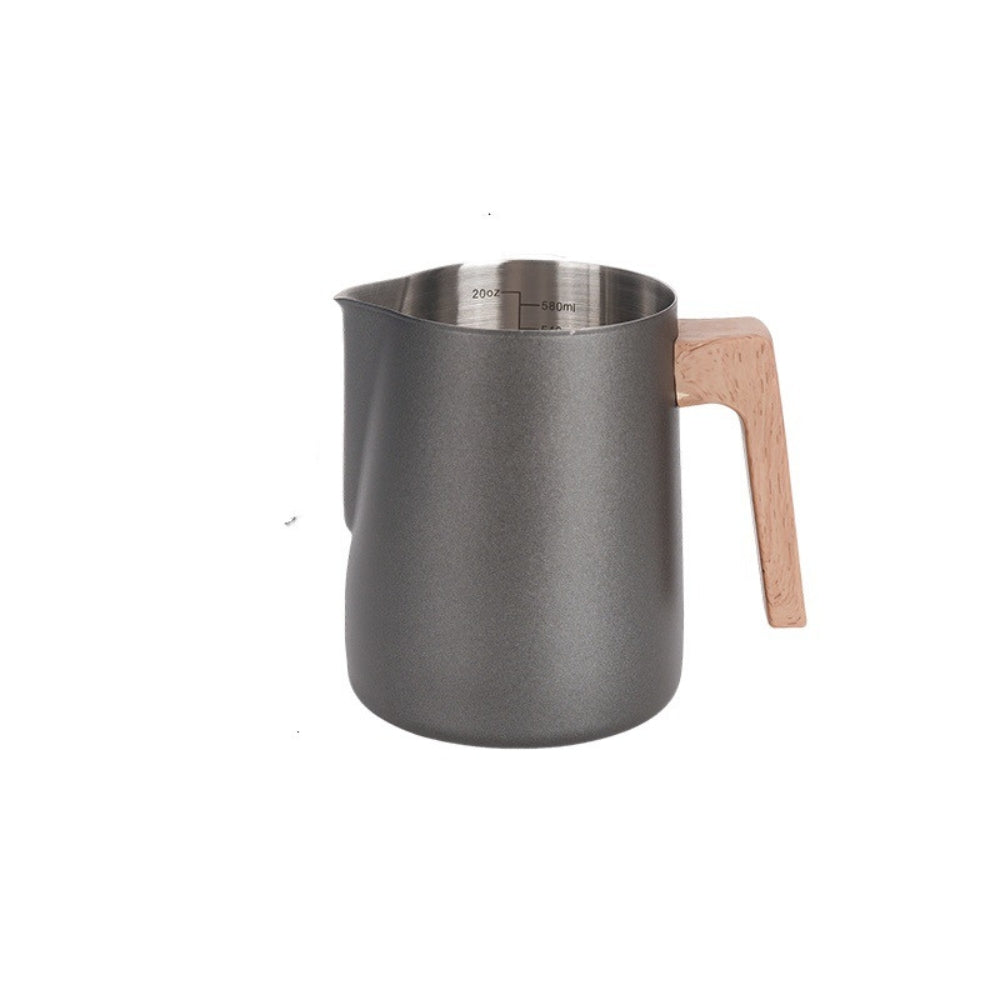 Scandinavian Wood Handle Stainless Milk Pitcher