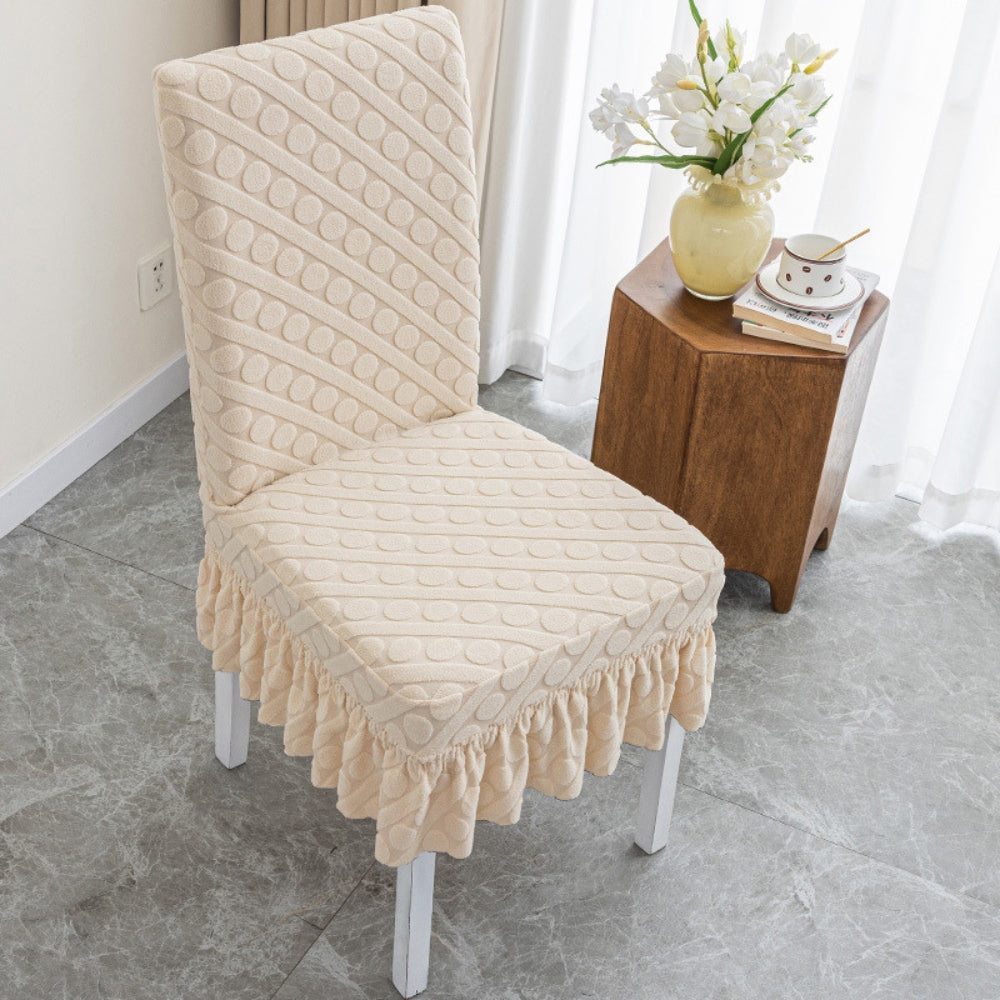 Seraphine Embossed Oval Knitting Dining Chair Cover