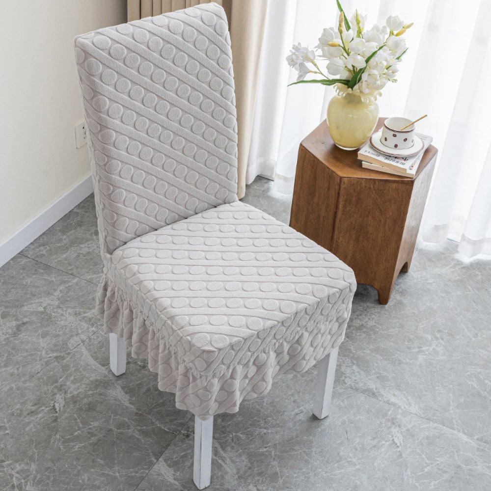 Seraphine Embossed Oval Knitting Dining Chair Cover