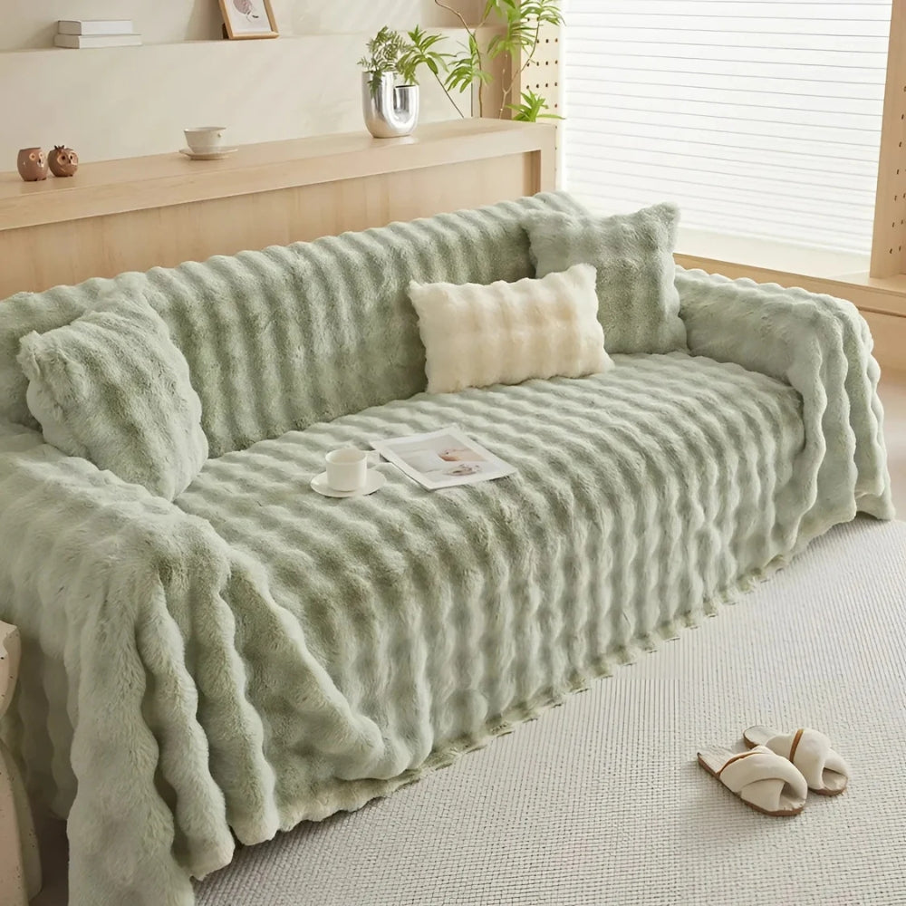 Rabbit Faux Fur Blanket Soft Sofa Cover