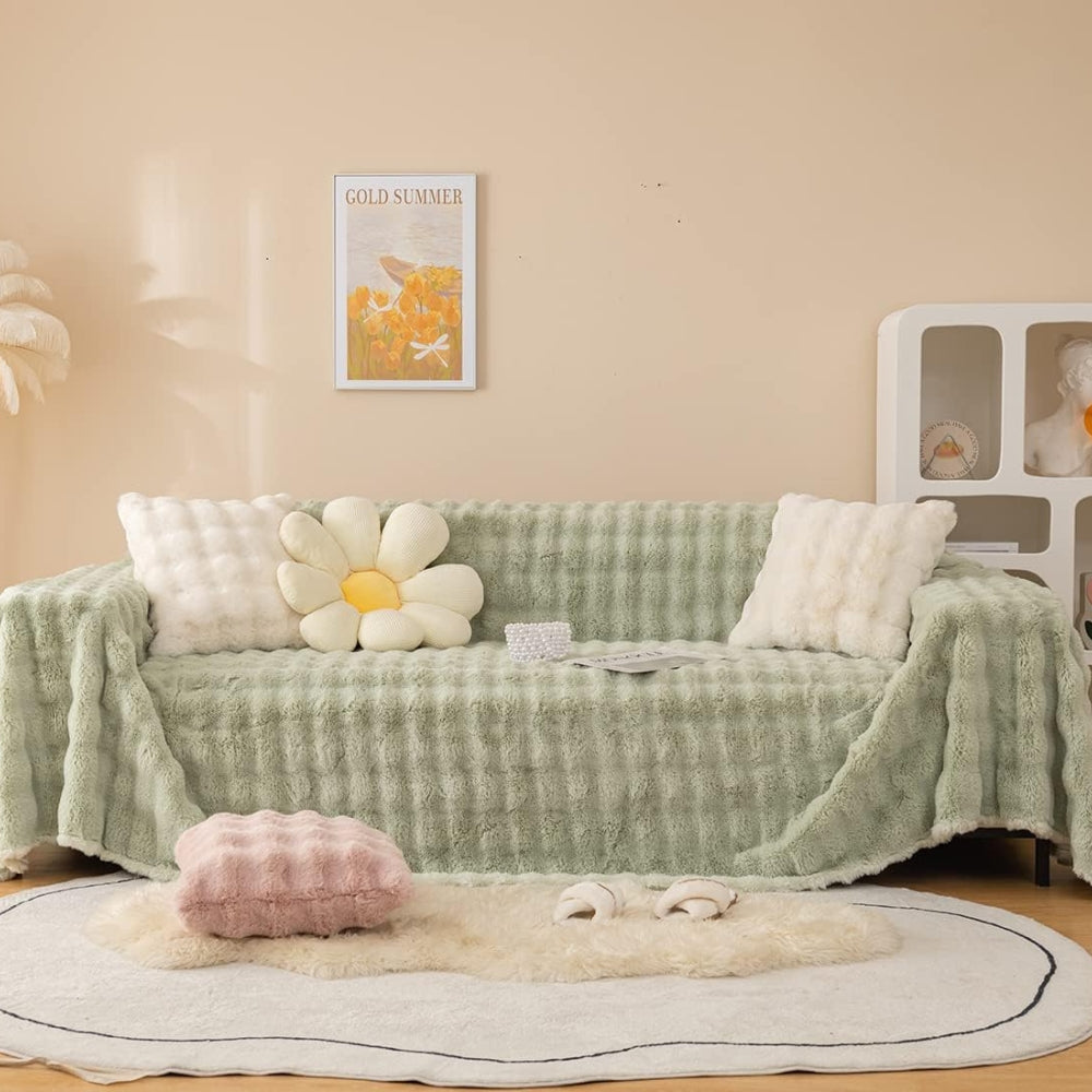Rabbit Faux Fur Blanket Soft Sofa Cover