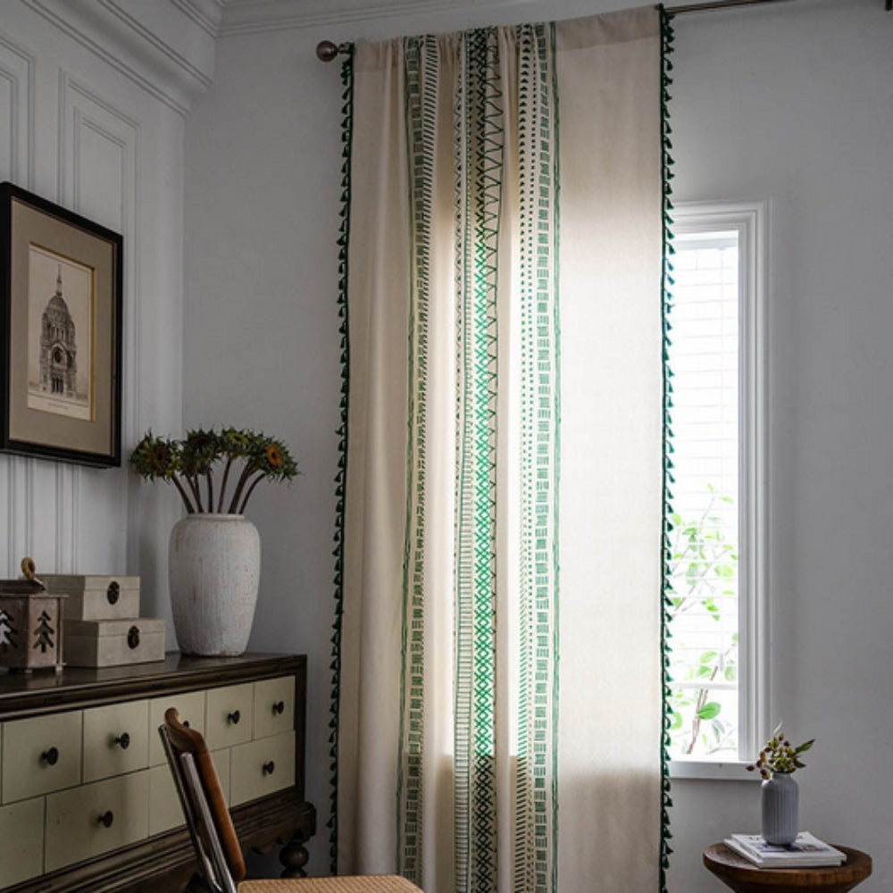 Solstice Loom Artisan Tassel Curtain