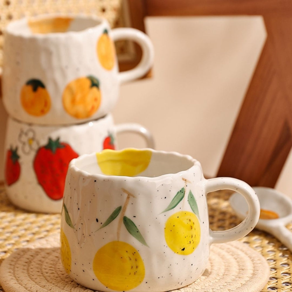 Sunny Fruit Ceramic Coffee Mug Collection