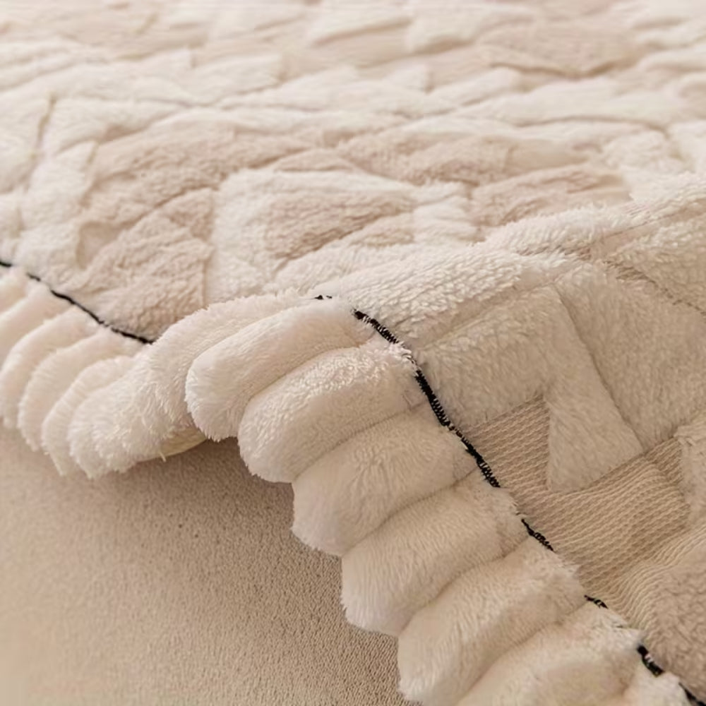 Thick Winter Quilted Plush Couch Cover