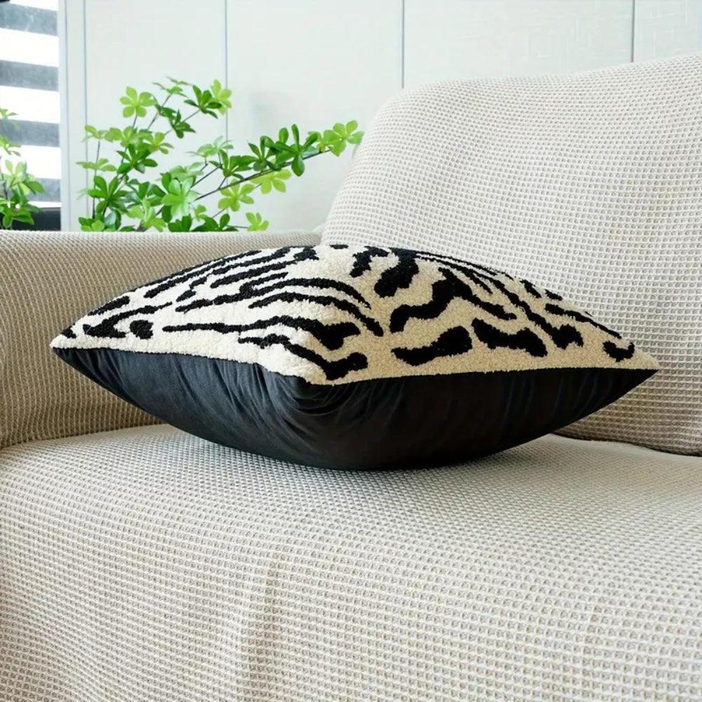 White Tiger Stripe Cushion Cover
