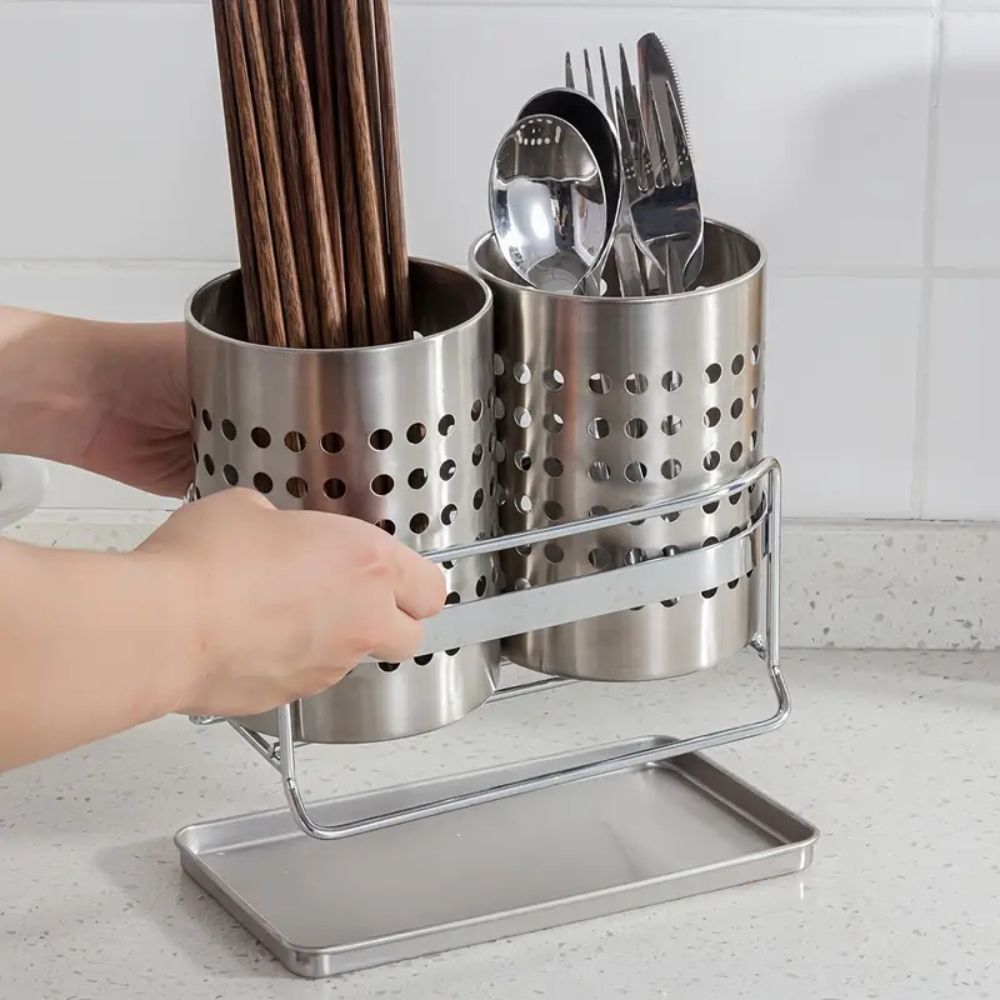 Trivent Stainless Kitchen Cutlery Organizer