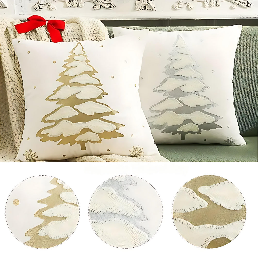 Velvet Christmas Tree Decorative Cushion Cover