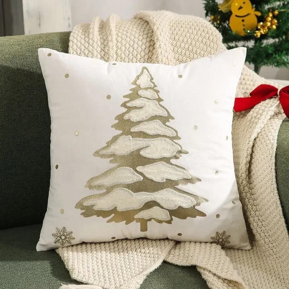 Velvet Christmas Tree Decorative Cushion Cover
