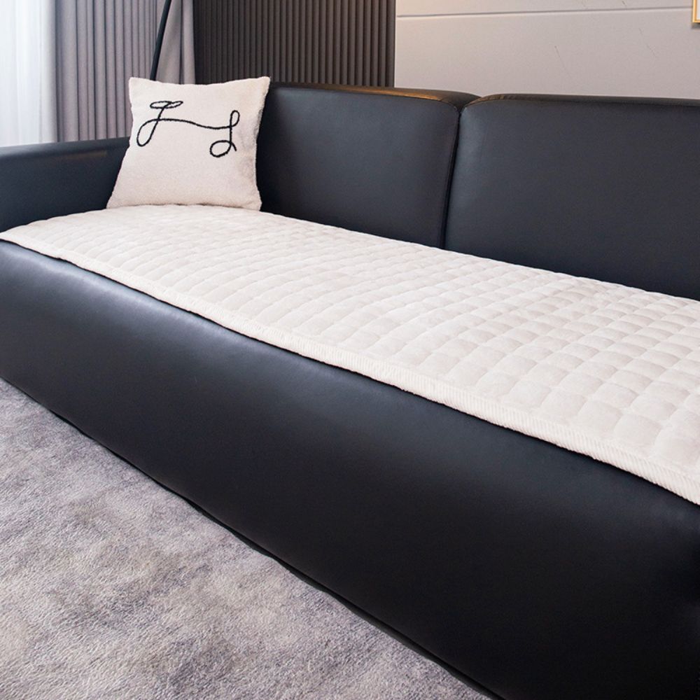 Minimalist Plush Quilted Couch Cover