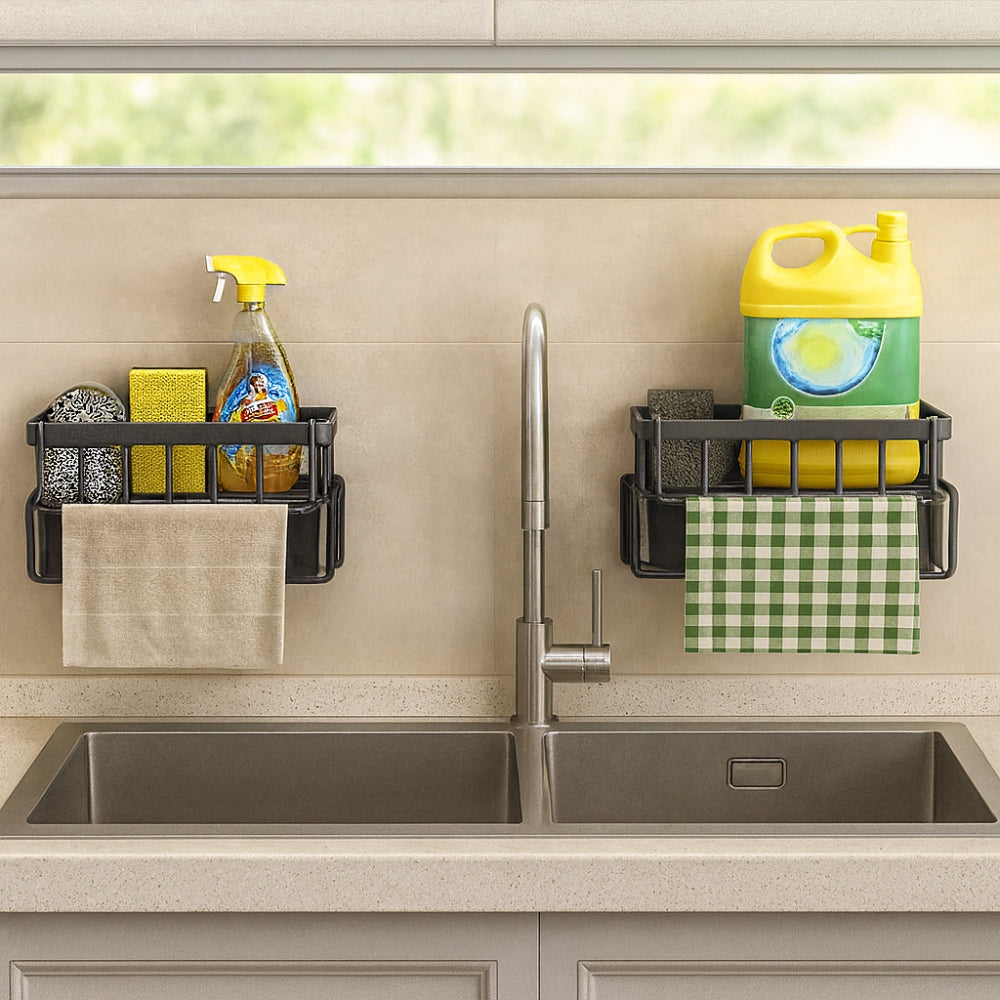 Wall Mounted Sponge Soap Dish Towel Rack
