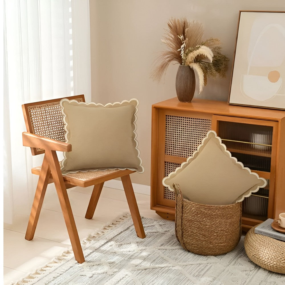 Wave Edge Cotton Cushion Cover