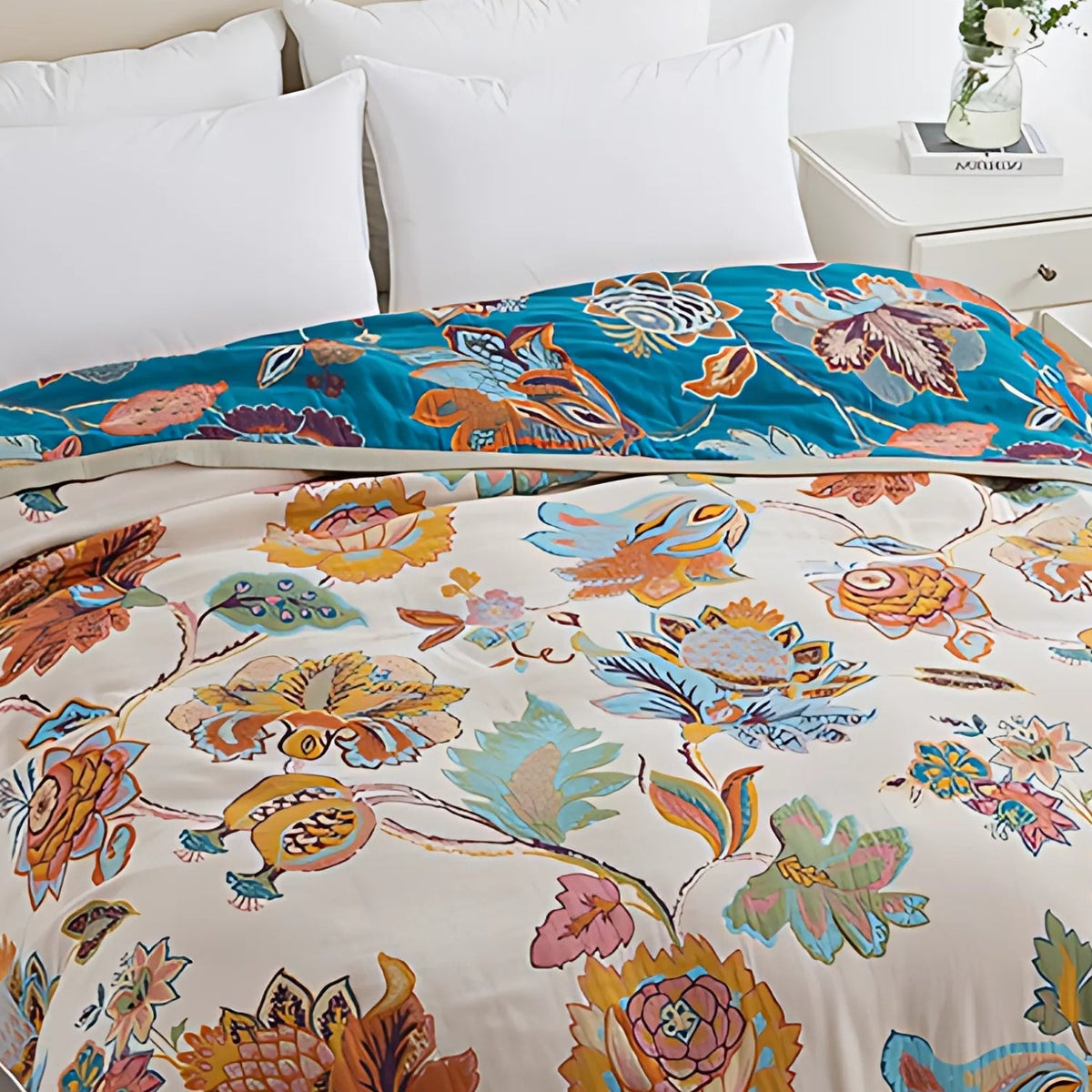 Wildbloom Reversible Flora Cotton Blanket