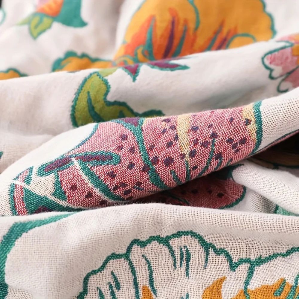 Wildflower Botanical Reverie Cotton Blanket