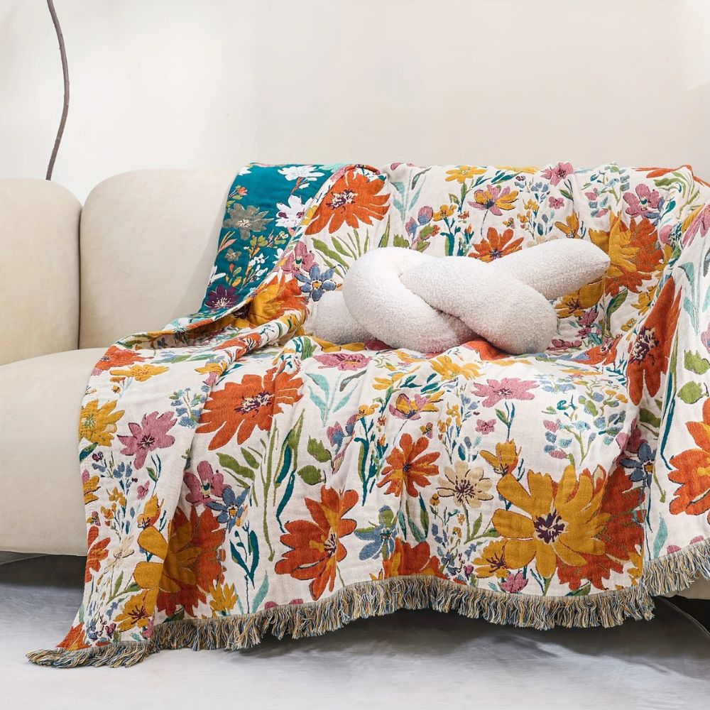Wildflower Garden Cotton Blanket