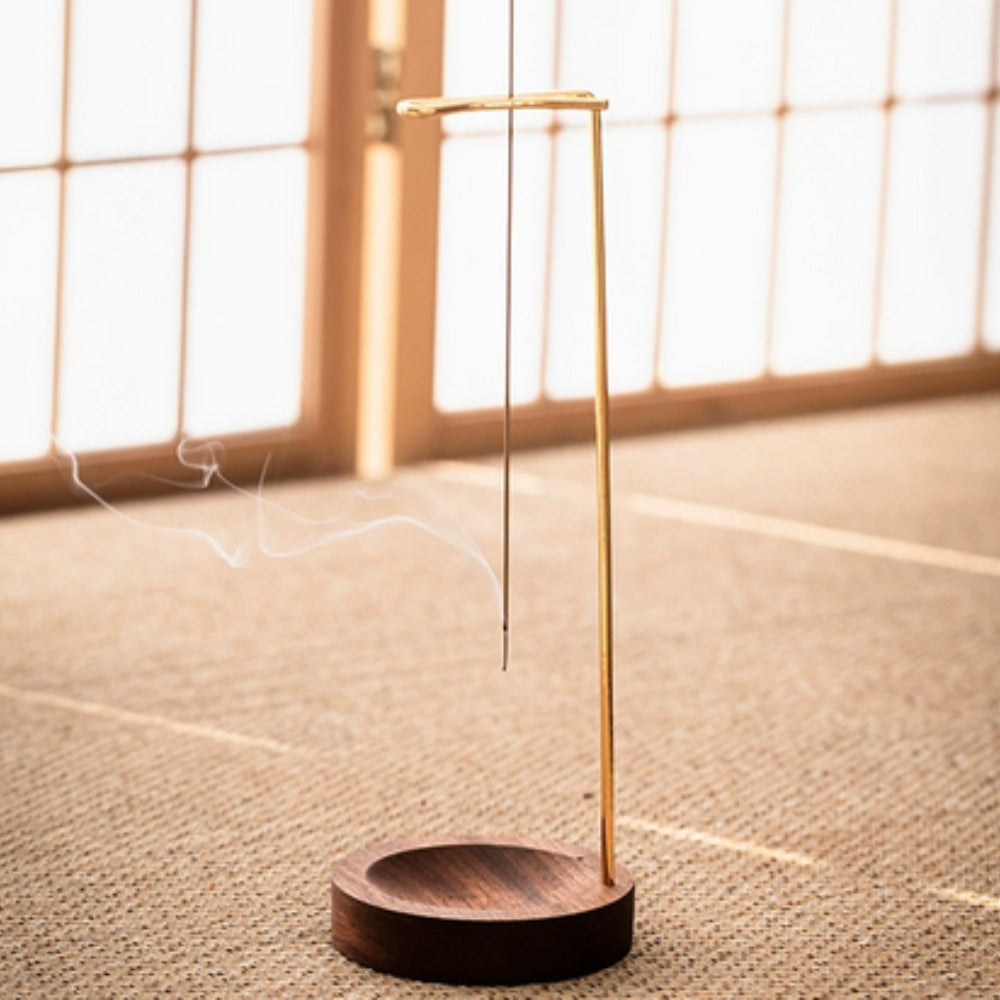 Wooden Incense Burner with Metal Holder