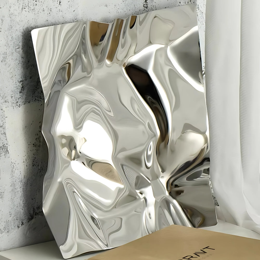 Wrinkled Stainless Steel Obsidian Tray