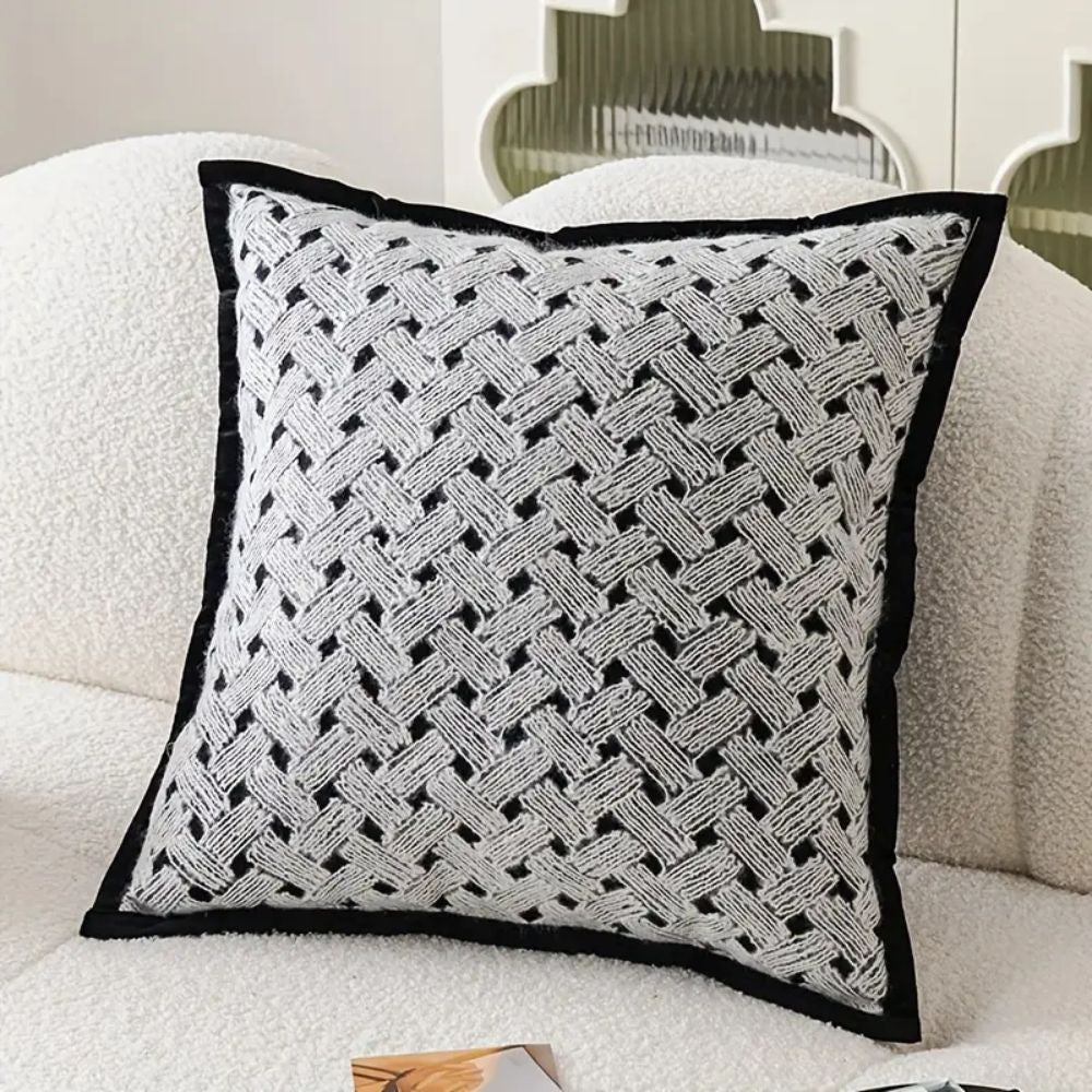 Zebra Dash Embroidered Cushion Cover