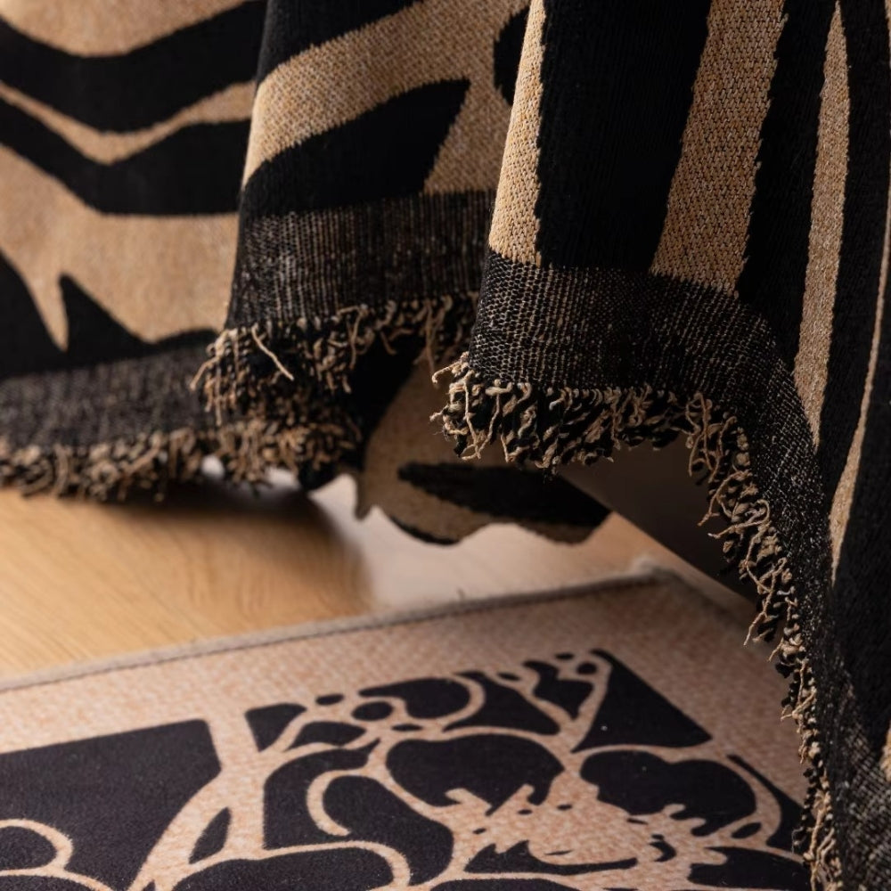 Zentara Chenille Zebra Geometric Sofa Cover