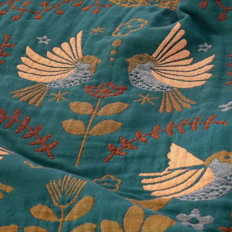 Reversible Scandinavian Bird Blanket