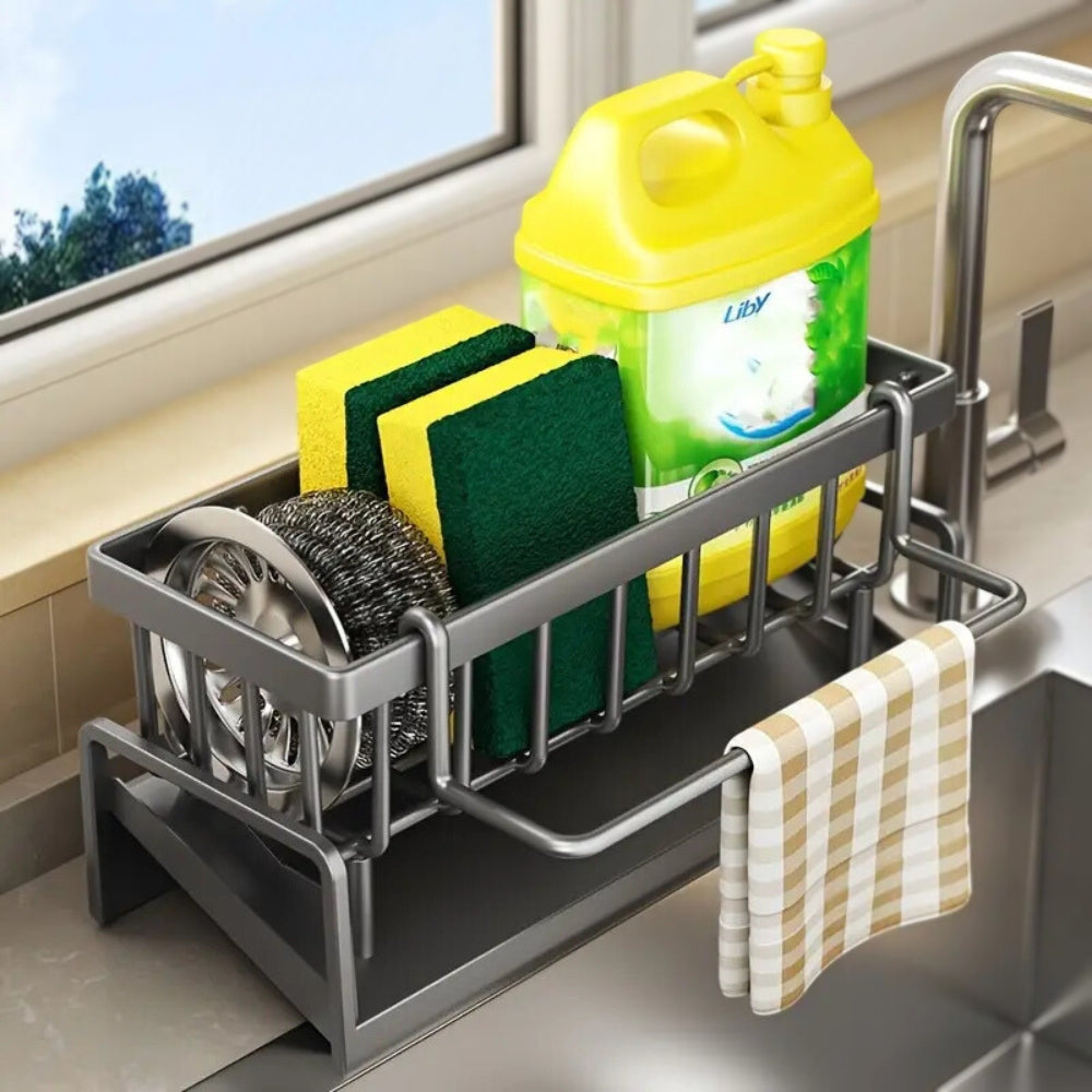 All-in-One Sponge Soap Cloth Self-Draining Rack